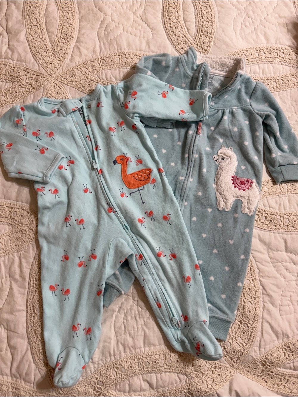 Carter's light blue cloud-print infant sleeper